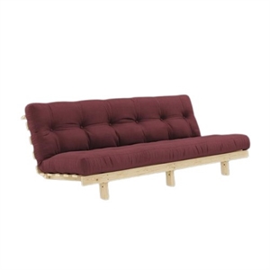 Sofa Rozkładana Karup Lean z Materacem Alpha 130x200 Bordeaux/Surowy
