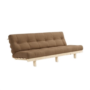 Sofa Rozkładana Karup Lean z Materacem Alpha 130x200, Kolor Ciemnobrązowy/surowy