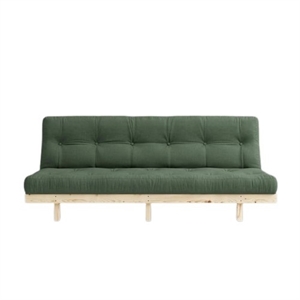 Sofa Rozkładana Karup Lean z 5-warstwowym Materacem 130x190, Oliwkowa Zieleń/surowy