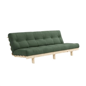 Sofa Rozkładana Karup Lean z Materacem Alpha 130x200, Oliwkowa Zieleń/surowa