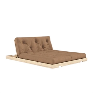 Sofa Rozkładana Karup z Materacem 140x200, Kolor Ciemnobrązowy/surowy