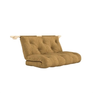 Sofa Rozkładana Karup z Materacem 135x200, Kolor Surowy/643, Złota Ochra