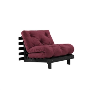 Sofa Rozkładana Karup Roots z Materacem 90x200, Czarna Noc/bordowa