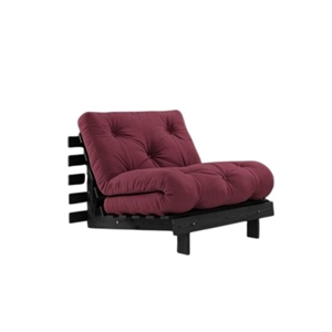 Sofa Rozkładana Karup Roots z Materacem 90x200, Czarna Noc/bordowa