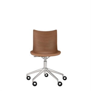 Krzesło Biurowe Kartell P/Wood Chrom/ Ciemne Drewno