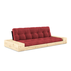 Sofa Podstawa Karup Design z Pojemnikiem Bocznym i 5-warstwowym Materacem, Czarna Nocna/rubinowa Czerwień