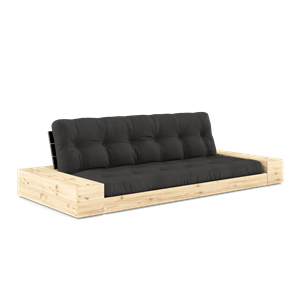 Sofa Podstawa Karup Design z Pojemnikiem Bocznym i 5-warstwowym Materacem, Czarna Nocna/ciemnoszara