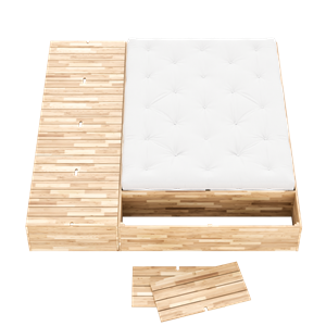 Rama Łóżka Piwnicznego Karup Design 160x200 z Ławką do Przechowywania w Stanie Surowym