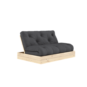 Karup Design Sofa Rozkładana z Materacem 140x200 Ciemnoszara/Lakierowana Bezbarwnie