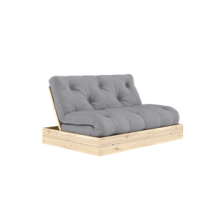 Karup Design Sofa Rozkładana z Materacem 140x200 Szary/ Lakierowana Bezbarwnie