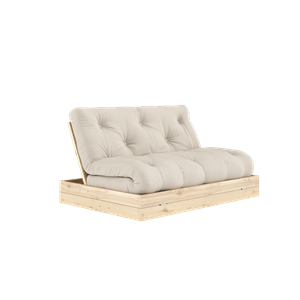Karup Design Sofa Rozkładana z Materacem 140x200 Beżowy/ Lakierowana Bezbarwnie
