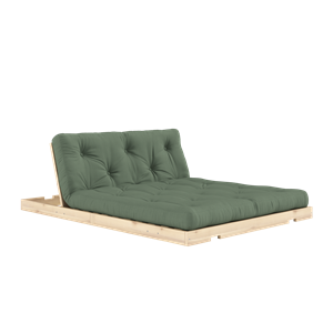 Sofa Rozkładana Karup Design z Materacem 140x200, Oliwkowo-zielona/surowa