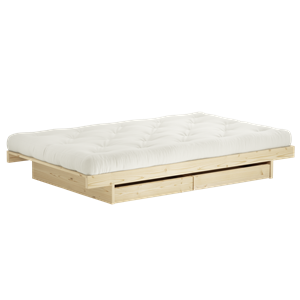 Rama Łóżka Karup Design Kanso z 2 Szufladami 90x200 w Stanie Surowym