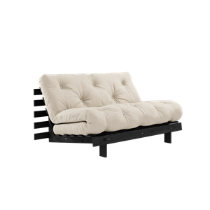 Sofa Rozkładana z Materacem Karup Design Roots 140x200 747 Beżowy/ Czarny Sosna