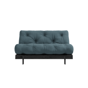 Sofa Rozkładana z Materacem Karup Design Roots 140x200 757 Petrol Blue/ Czarny Sosna