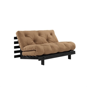 Sofa Rozkładana Karup Roots z Materacem Roots 140x200, Lakierowana na Czarno, Kolor Mocca