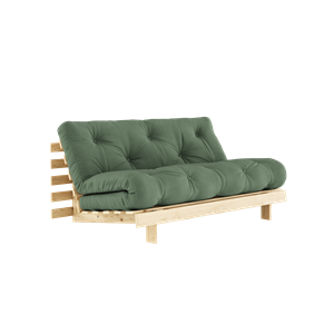 Sofa Rozkładana z Materacem Karup Design Roots 160x200 756 Oliwka/Sosna