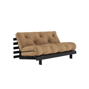 Sofa Rozkładana Karup Roots z Materacem Roots 160x200, Lakierowana na Czarno, Kolor Mocca