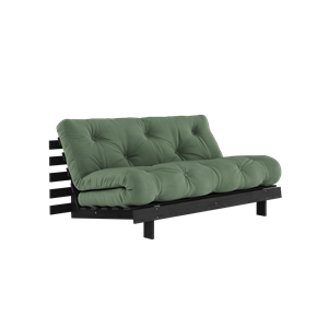 Karup Design Sofa Rozkładana Roots Z Materacem Roots 160x200 Oliwkowa Zieleń/ Czarny Lakierowany