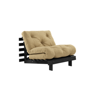 Karup Design Roots Sofa Rozkładana z Materacem 90x200 Czarna Nocna/ Beżowy Pszenny