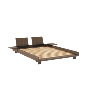 Karup Design Łóżko Socjalne Rama z 2 Oparciami i Stolikiem Bocznym 140x200 Carob Brown