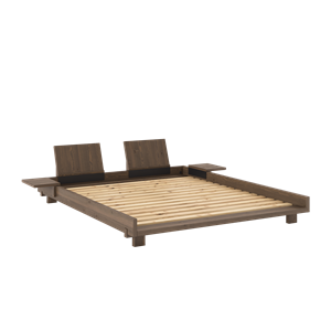 Karup Design Łóżko Socjalne Rama z 2 Oparciami i Stolikiem Bocznym 160x200 Carob Brown