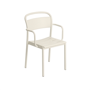 Krzesło do Jadalni Muuto Linear Steel z Podłokietnikiem w Kolorze Złamanej Bieli