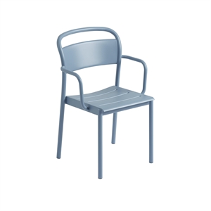 Krzesło do Jadalni Muuto Linear Steel z Podłokietnikiem w Kolorze Jasnoniebieskim