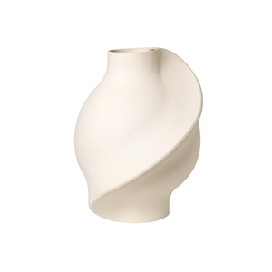 Wazon ceramiczny Louise Roe Pirout 02, szlifowany, surowy, biały