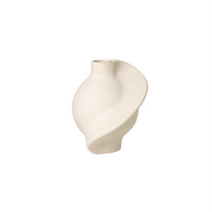 Wazon ceramiczny Louise Roe Pirout 01, szlifowany, surowy, biały