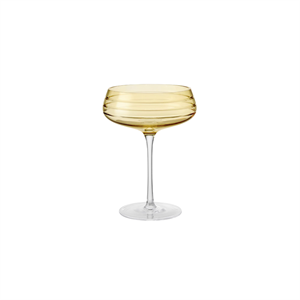 Zestaw 4 kieliszków do szampana Louise Roe Szampański Coupe Triple Cut w Bursztynowy