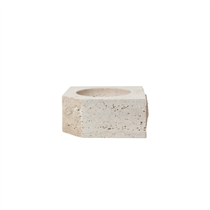 Świecznik z kamienia Louise Roe Gallery Object Low Beżowy Travertine