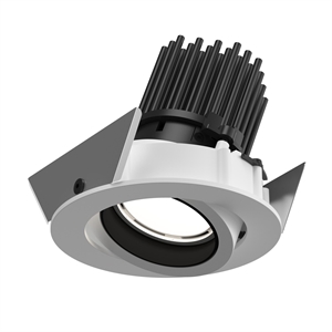 Lampa sufitowa wpuszczana Louis Poulsen LP 45, obrotowa, Ø9, 2700 K, włączona/wyłączona Biały