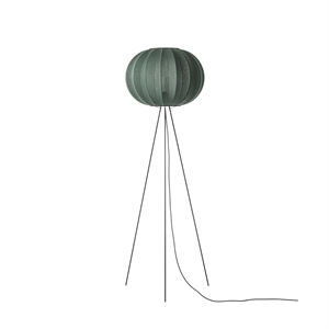 Made By Hand Knit-Wit Okrągła Lampa Stojąca Wysoka Ø45 Tweed Zielona