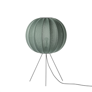 Made By Hand Knit-White Okrągła Lampa Stojąca Medium Ø60 Tweed Green