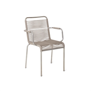Krzesło do Jadalni Fiam Mya Spaghetti z Podłokietnikiem w Kolorze Ciemnoszarym
