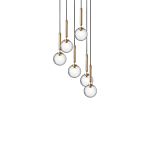 Nuura Miira 6 Lampa Wisząca Szczotkowany Mosiężny/ Złoty Optyczne