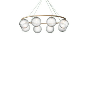 Nuura Miira 8 Oval Chandelier Mosiężny/ Optic Clear