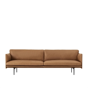Sofa 3-osobowa Muuto Outline Skóra/Koniak/ Czarny