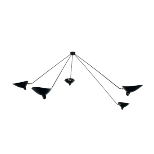 Serge Mouille Spider 5 Fixed Eagles Arms Lampa sufitowa Czarny