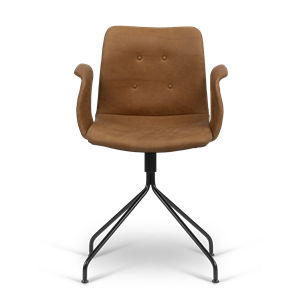 Krzesło do Jadalni Bent Hansen Primum z Podłokietnikami i Obrotowym Czarny/ Brandy
