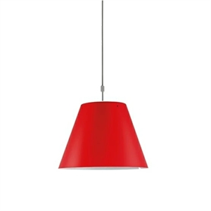 Luceplan Costanza Lampa Wisząca Up/Down Aluminiowy M. Czerwony Klosz