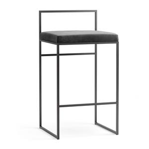Krzesło Barowe Department z Oparciem 80 cm Czarny/ Jasny Róż