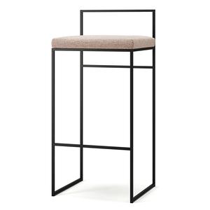 Krzesło Barowe Department z Oparciem 90 cm Czarny/ Jasny Róż