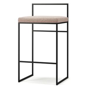 Krzesło Barowe Department z Oparciem 80 cm Czarny/ Jasny Róż