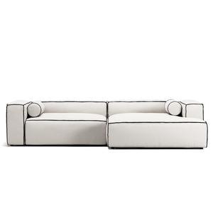 Sofa Decotique Grand Hue 3-osobowa Chaise Longue Prawa Steam/ Biały/Grafitowa Szarość