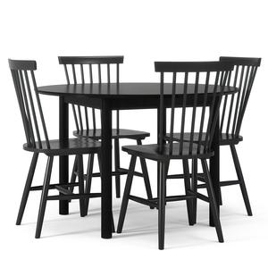 Czarny Czarny Wood Dining Table Set Czarny/Czarny