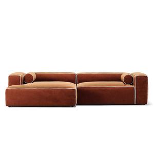 Sofa Decotique Grand Hue 3-osobowa z Szezlongiem, Lewa, Księżycowobiała/ Miedziany
