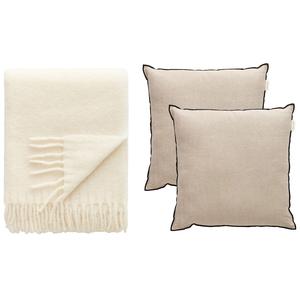 Zestaw poduszek i kratki Decotique Cozy w Beżowy