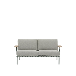 Muuto Settle Outdoorowa 2-osobowa sofa prążkowana 2/ Ciemnozielony